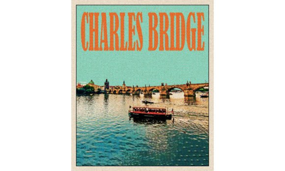 Charles Bridge Travel Vintage Poster