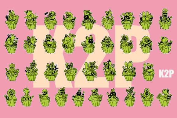 Cupcake Ghoul Candy Font PNG with transparent background - Preview 2