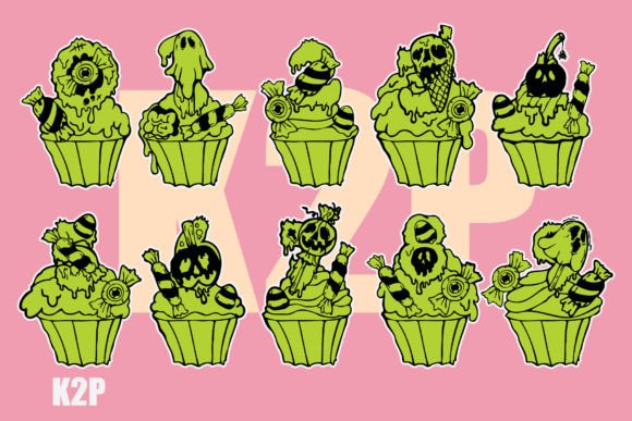 Cupcake Ghoul Candy Font PNG with transparent background - Preview 3