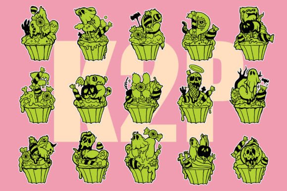 Cupcake Ghoul Candy Font PNG with transparent background - Preview 4