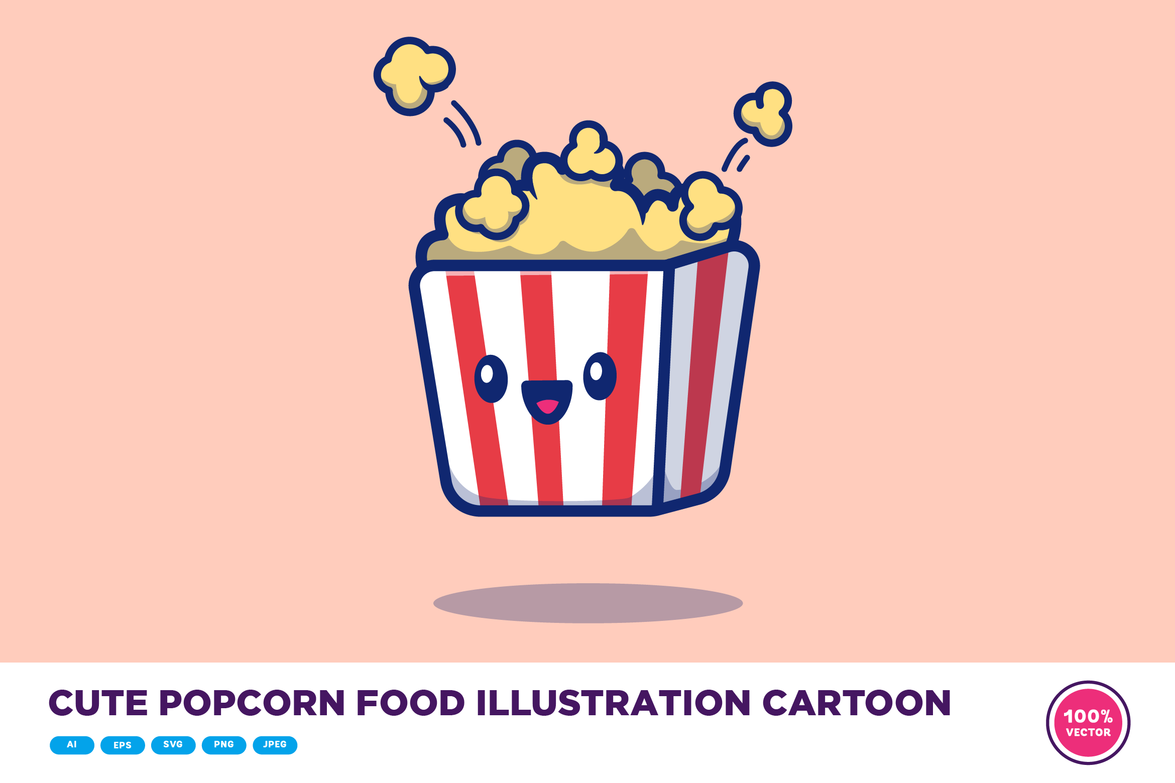 Cute Popcorn Food Illustration Cartoon
