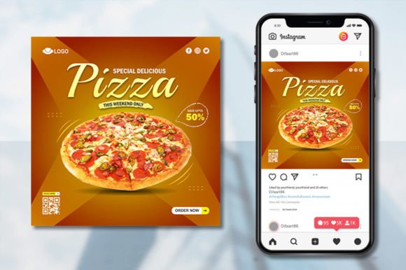 Preview of Food Menu Social Media Post Promotion food social media design template