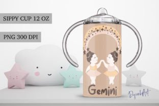 GEMINI 12oz Sippy Cup Design Sublimation Graphic by Dysenkart ...
