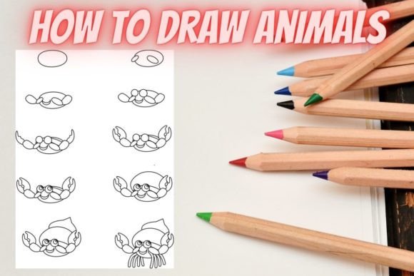 How to Draw Animals Step by Step Crab
