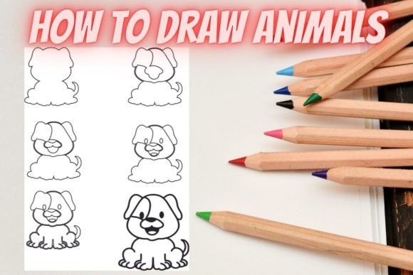 How to Draw Animals Step by Step Dog Sit