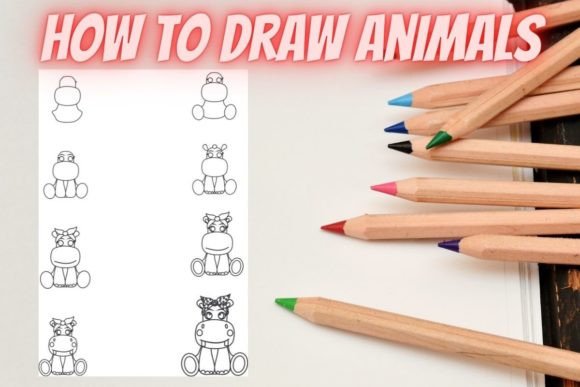 How to Draw Animals Step by Step Hippo