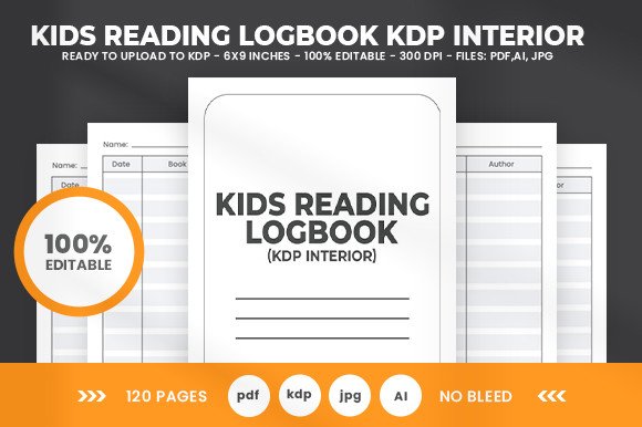 Kids Reading Logbook KDP Interior Graphic by PKDesign · Creative Fabrica