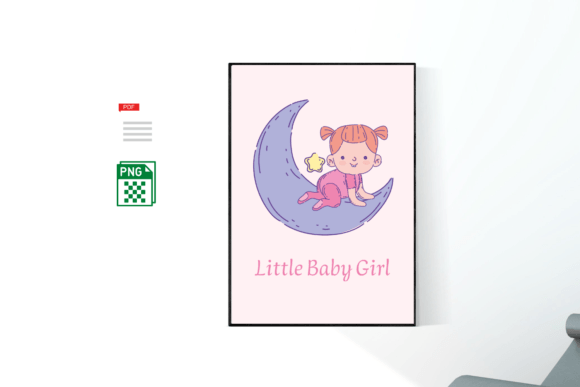 Little baby girl nursery wall art with a gentle design for a baby room