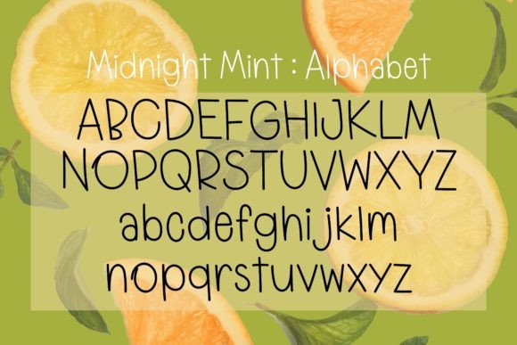 Midnight Mint Font PNG with transparent background - Preview 2