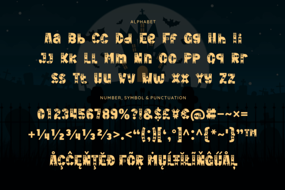 Night Woon Font PNG with transparent background - Preview 1