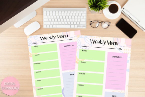 Weekly Menu Planner Instant Download PDF
