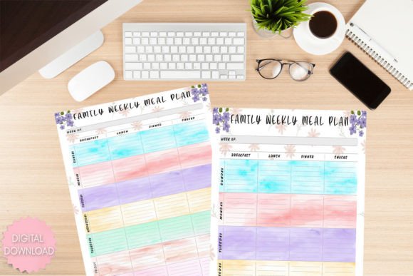 Color Family Weekly Meal Plan Printable