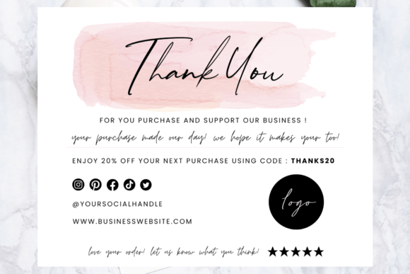 Editable Canva Template Thank You Card 6 Graphic by Haffa Studio ...