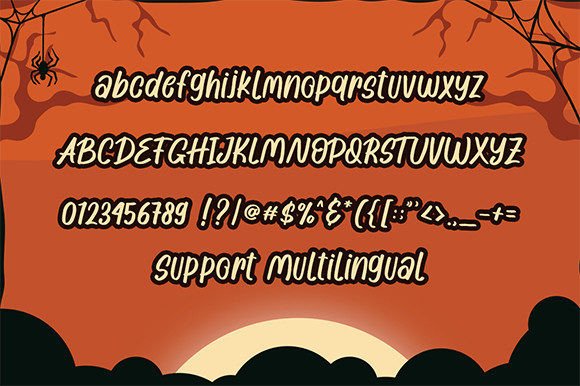 Night Pumpkind Font PNG with transparent background - Preview 3