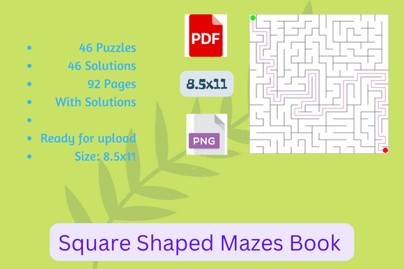 Square Mazes Puzzles & Solutions Graphic by Jerin Design · Creative Fabrica