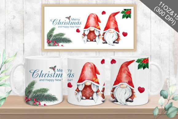 11oz Mug Christmas Gnome Sublimation Graphics