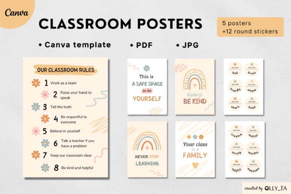 Classroom Posters Bundle| Canva Template