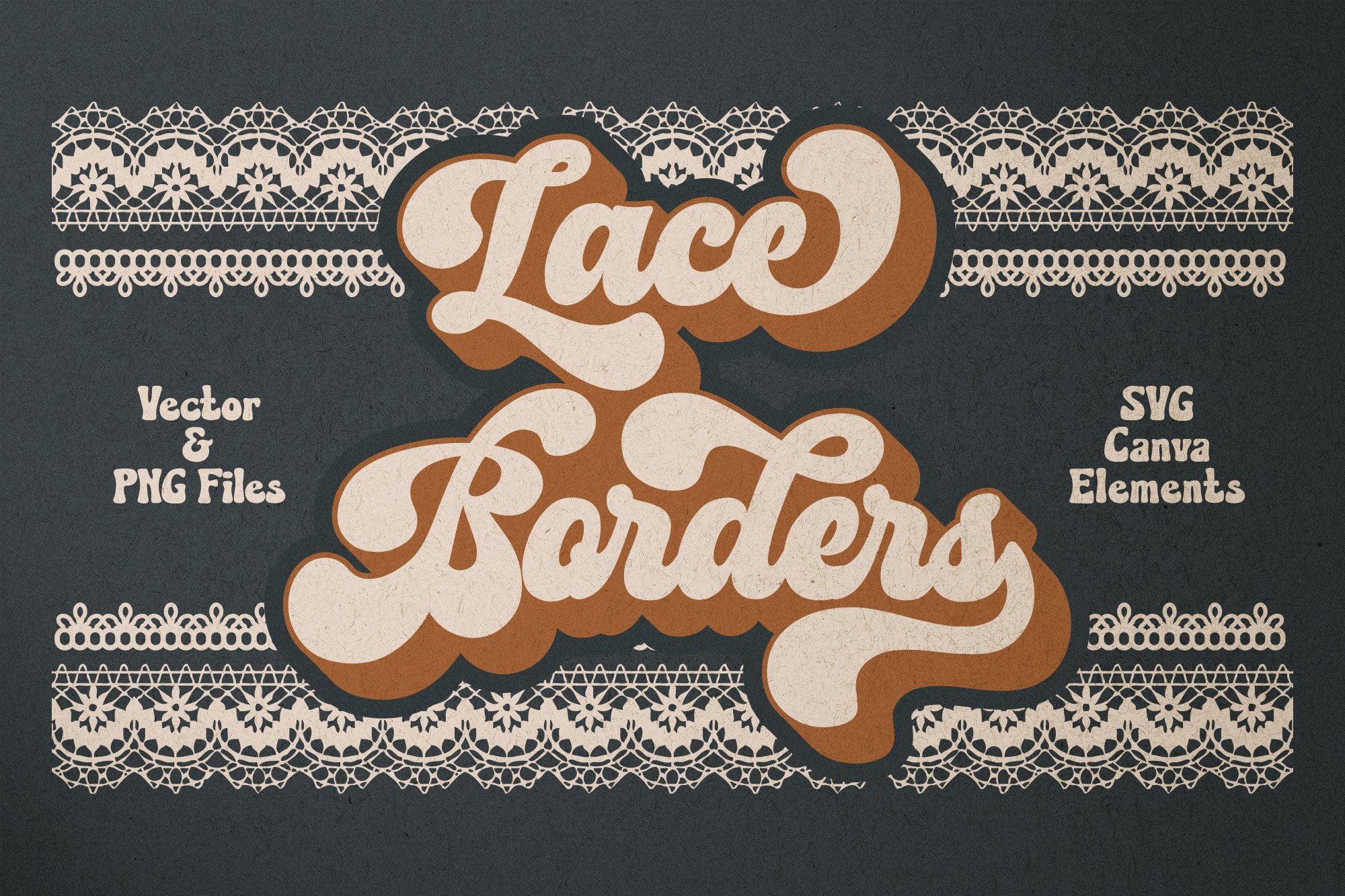 Digital Lace Borders + Canva Elements