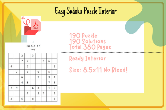 Easy Sudoku 190 Puzzles Interior KDP Graphic by Jerin Design · Creative ...