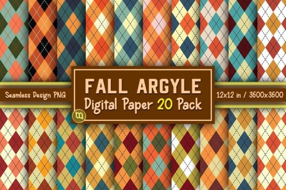 Fall Argyle Thanksgiving Paper 20 Pack