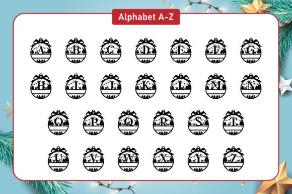 Merry Xmas Monogram Font PNG with transparent background - Preview 1