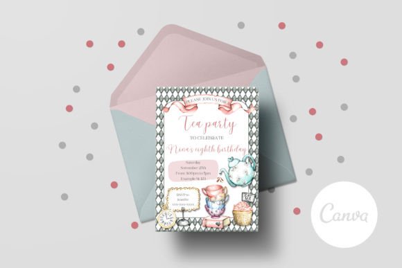 Tea Party Canva Invitation
