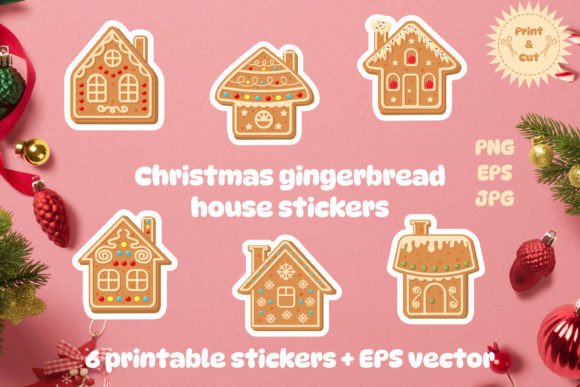 Christmas Gingerbread House Stickers Graphics