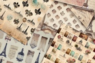 Vintage Paris Digital Paper Set Graphic by Fun Digital · Creative Fabrica