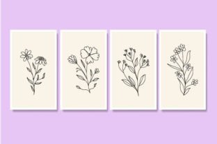 Cute Line Flower Bundle Set Graphic by oxur4 · Creative Fabrica