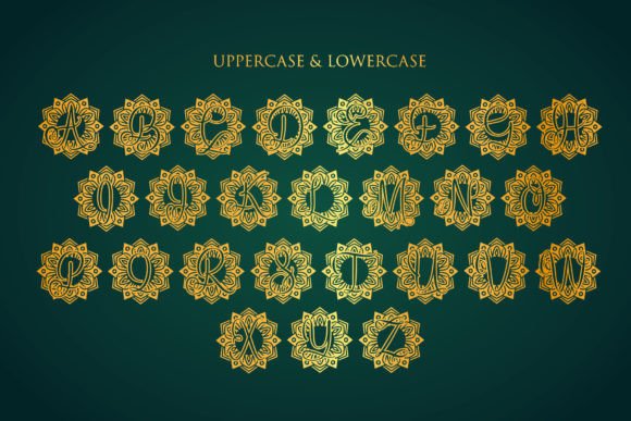Bright Mandala Monogram Font - Preview 1