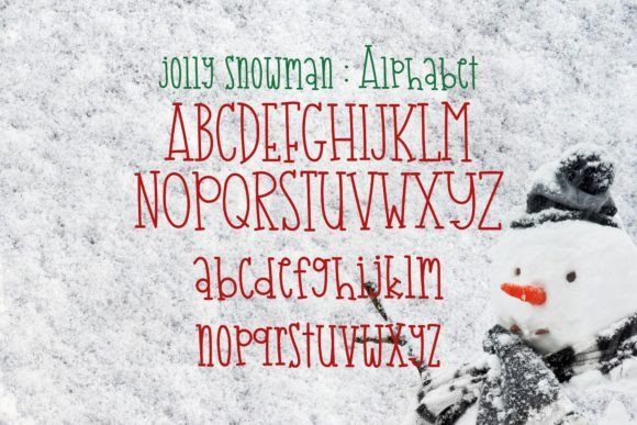 Jolly Snowman Font PNG with transparent background - Preview 2