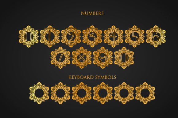 Joyful Mandala Monogram Font PNG with transparent background - Preview 3