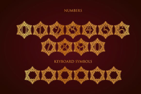 Lotus Mandala Monogram Font PNG with transparent background - Preview 3