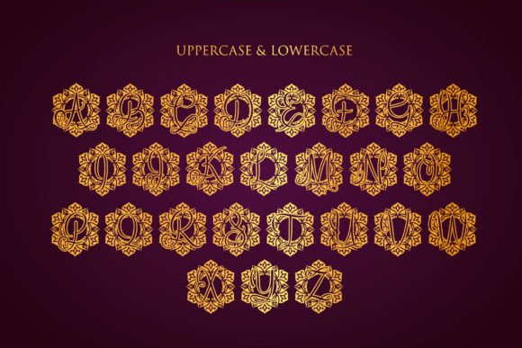 Passion Mandala Monogram Font PNG with transparent background - Preview 1
