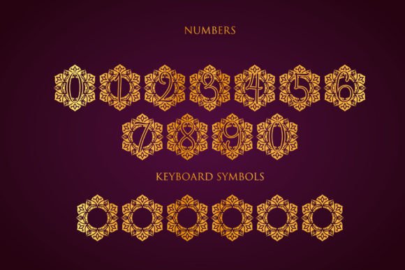 Passion Mandala Monogram Font PNG with transparent background - Preview 3