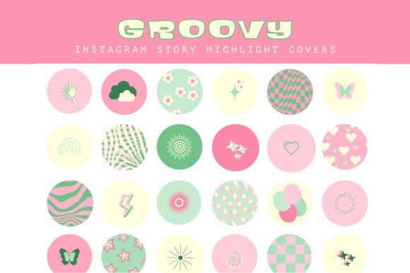 Groovy Instagram Story Highlight Covers