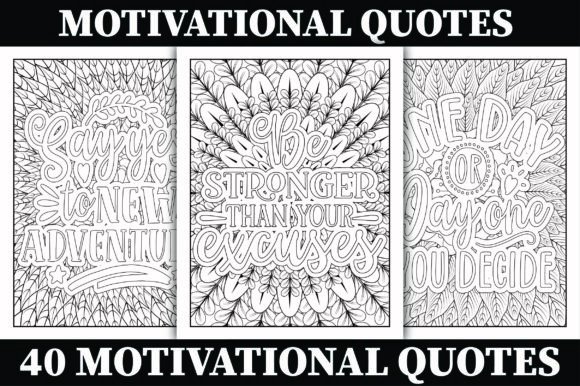 Motivational Quotes Coloring Book Pages