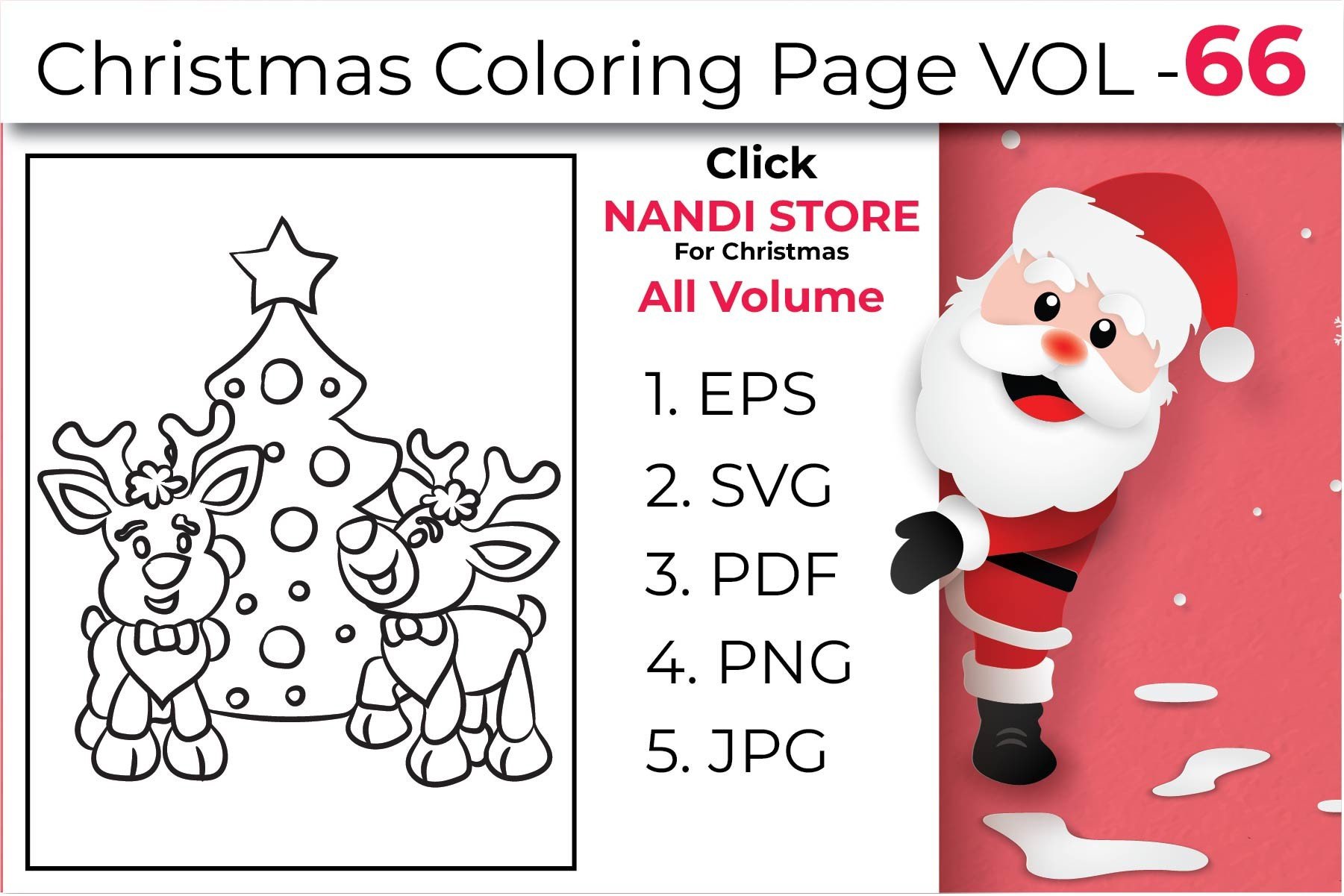 Christmas Coloring Book Pages Vol 66 Graphic by Nandi Store · Creative ...