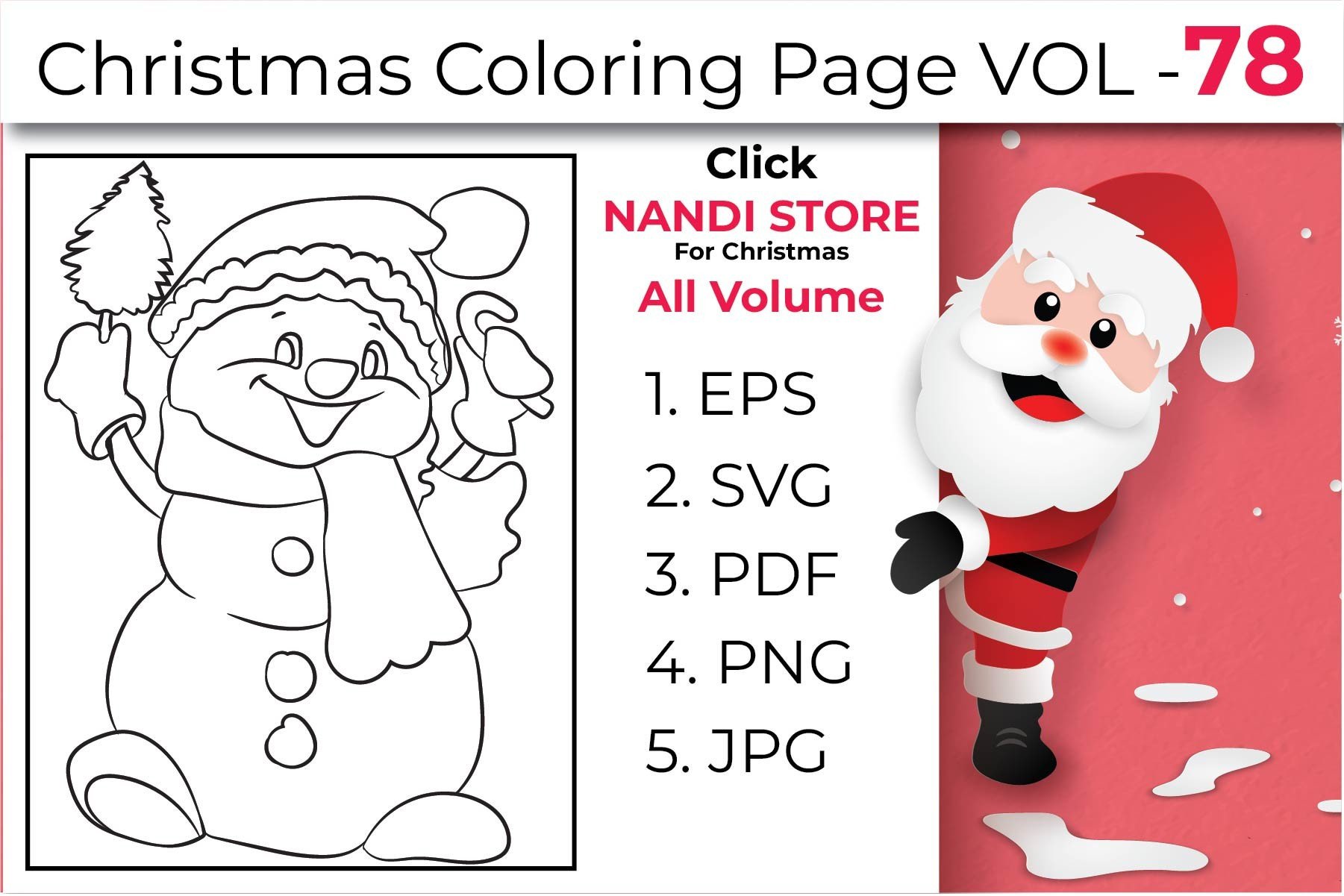 Christmas Coloring Book Pages Vol 78 Graphic by Nandi Store · Creative ...