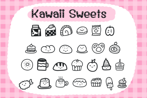 Kawaii Sweets Font PNG with transparent background - Preview 1