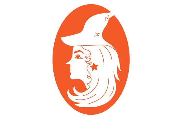 Vintage Witch Profile Portrait