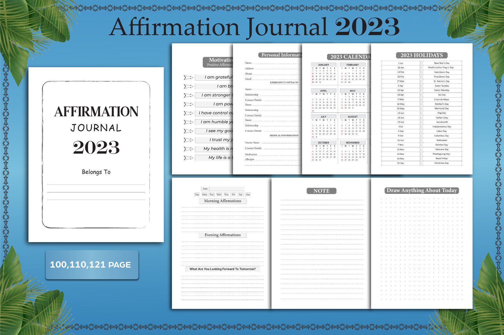 Affirmation Journal 2023 KDP Interior Graphic by munjixpro · Creative ...