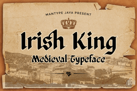 Preview specimen of Irish King blackletter font
