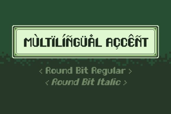 Round Bit Font PNG with transparent background - Preview 2