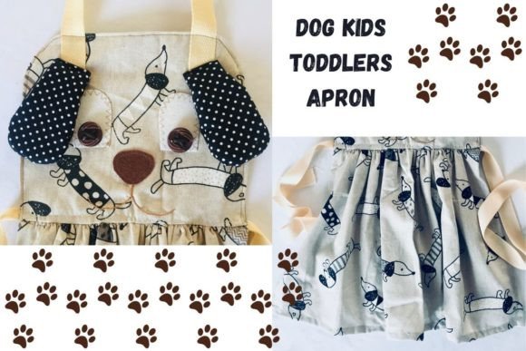 Cute Dog Kids Apron PDF Sewing Pattern,