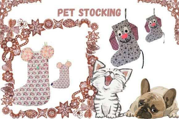 DIY Easy Pet Stockings Craft Sewing PDF