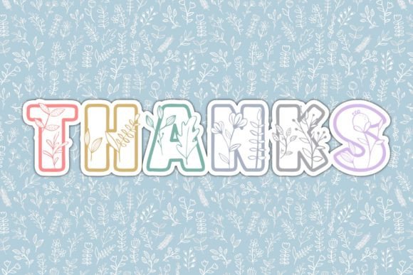 Flores Garden Font PNG with transparent background - Preview 3