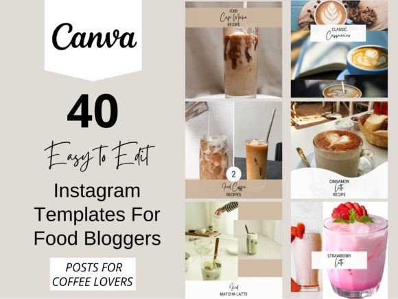 Preview of Instagram Template Canva Food Coffee coffee shop social media template