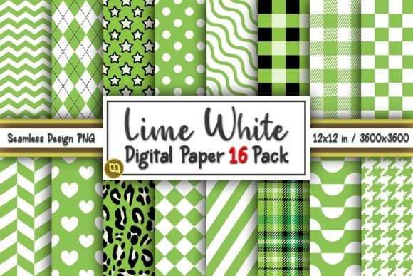 Lime Green White Seamless Digital Paper Graphic by MiracleMaker ...