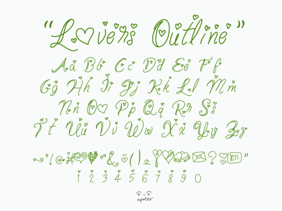 Lovers Outline Font PNG with transparent background - Preview 2
